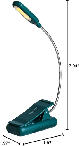 Miniatura 7 de VAVOFO - Luz de lectura recargable para libros en la cama para niños, 7 LEDS con luz blanca cálida de 9 niveles, lámpara de cuidado de ojos con Verde