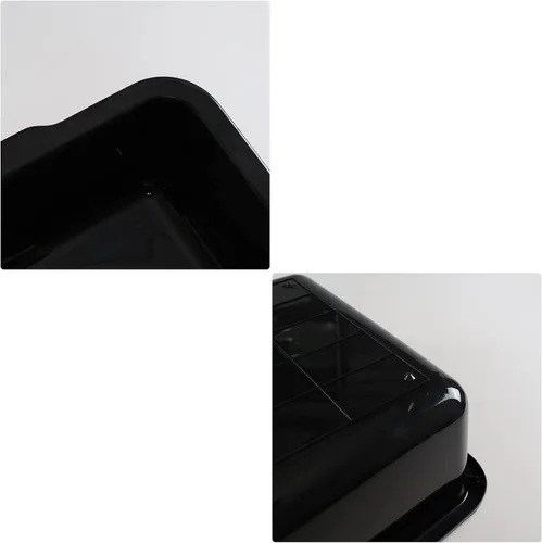 Miniatura 3 de Gainhope - Paquete de 4 cajas grandes de autobús comercial de 32 L, tinas de plástico, color negro