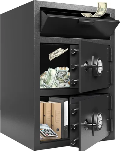 Miniatura 11 de Caja fuerte de depósito ignífuga de 2.0 pies cúbicos, caja de seguridad con ranura de depósito frontal y cerradura con combinación digital
