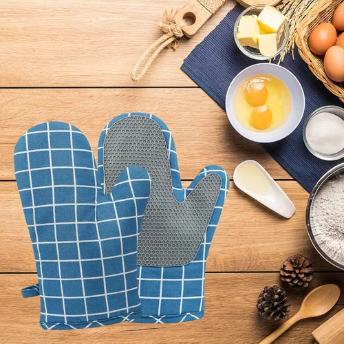 Miniatura 4 de Guantes de horno y agarraderas para barbacoa, guantes de horno y soportes para ollas con relleno reciclado, guantes de cocina antideslizantes