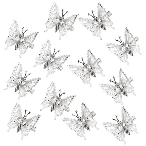 Miniatura 7 de Pinzas para el cabello de mariposa con borla móvil, elegantes accesorios antiguos para el cabello con horquillas móviles para mujeres y niñas