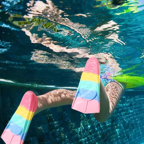 Miniatura 6 de Aletas de natación para niños, aletas de entrenamiento de natación de hoja corta para jóvenes