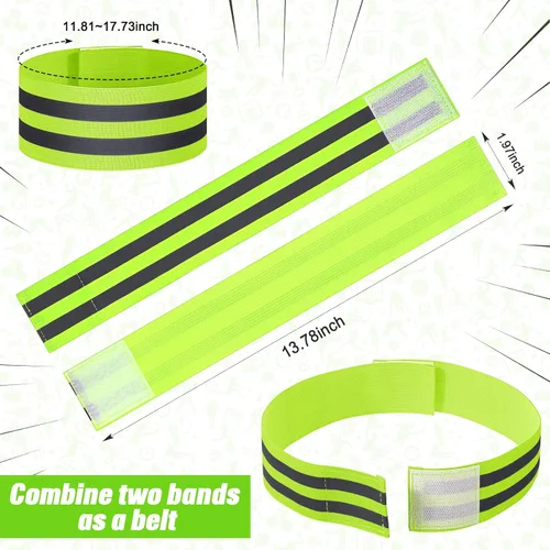 Miniatura 2 de 150 bandas reflectantes para el brazo para caminar por la noche, banda de tobillo reflectante para corredores, muñequera reflectante, ciclismo