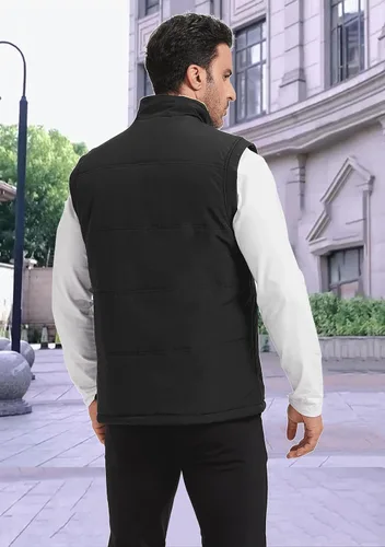 Miniatura 22 de XinYangNi Chaleco de invierno con forro polar para hombre, chaqueta de burbujas cálida e informal