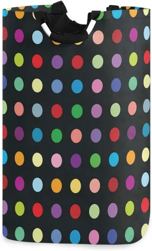 visesunny Coloful - Cesta de colada grande con asa plegable y duradera, cesta de ropa, bolsa de lavandería, cubo de juguete para baño, dormitorio,