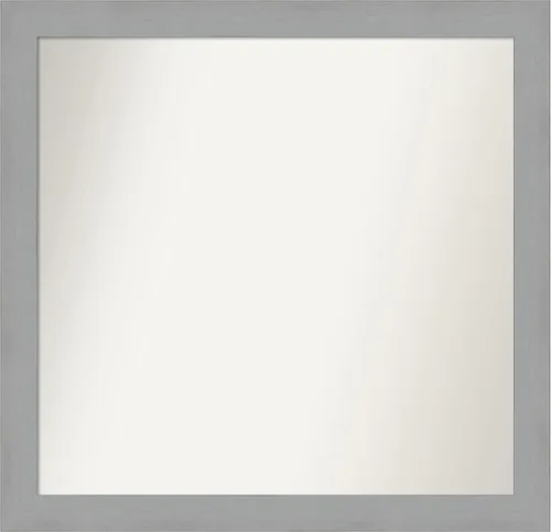 Miniatura 275 de Amanti Art Espejo de baño plateado para sobre fregadero, 23 x 23 pulgadas, espejo cuadrado plateado en ángulo, marco de madera moderno medio, se