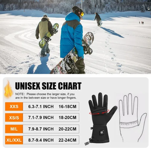 Miniatura 6 de Guantes térmicos mejorados para hombres y mujeres, guantes térmicos con batería eléctrica recargable, resistentes al viento, guantes de invierno