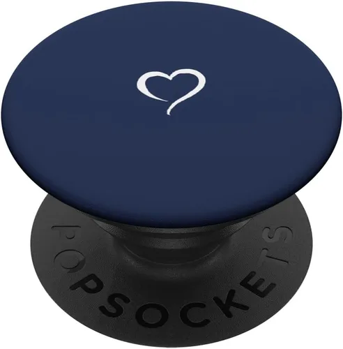 Azul marino dibujado a mano corazón minimalista amor PopSockets PopGrip: agarre intercambiable para teléfonos y tabletas