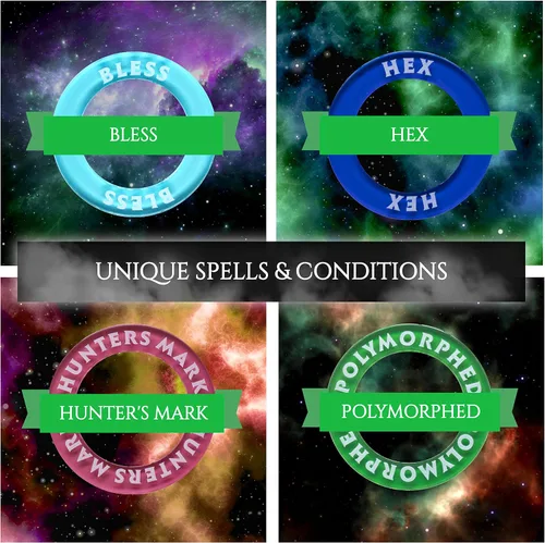 Miniatura 4 de Kraftex Anillos de condición DND [96 piezas]: Accesorios para Dungeon Masters para rastrear efectos de hechizos. Marcadores de condición Los