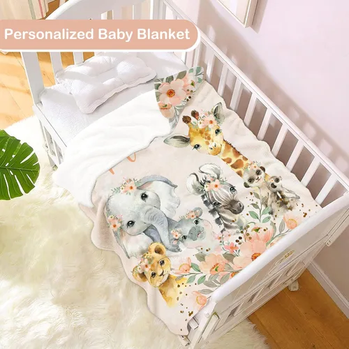 Miniatura 2 de Manta de Bebé Personalizada para Niñas, Manta de Bebé Personalizada con Nombre, Mantas Suaves y Acogedoras Personalizadas con Nombre para Niños