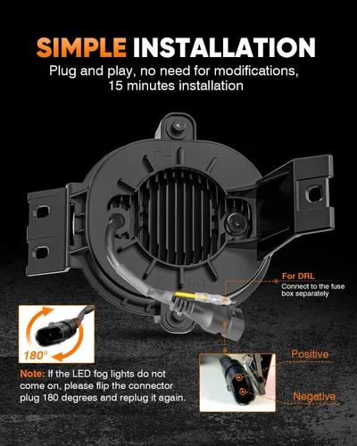 Miniatura 3 de BICYACO Luz antiniebla LED con DRL compatible con Dodge Ram 1500 2002-2008 Dodge Ram 2500/3500 Pickup Truck 2003 2004 2005 2006 2007 2008 2009-1 par