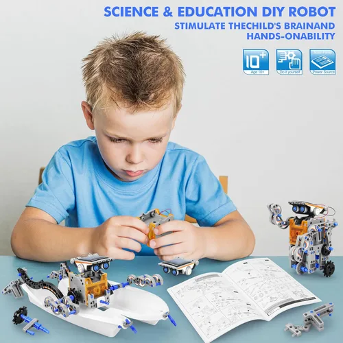 Miniatura 4 de Bottleboom STEM 13-en-1 Juguetes de Robots de Energía Solar para Educación para Niños de 8 a 12 años, Kits de Juguetes Educativos de Ciencia