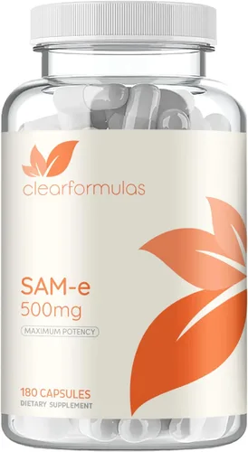 Miniatura 10 de Clear Formulas Bioactive SAM-e 500 mg - Suplemento SAM-e de alta resistencia con forma S, S biológicamente activa para el hígado y el estado