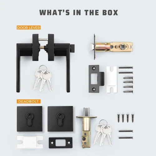Miniatura 6 de KNOBWELL - Pomo resistente para puertas exteriores con cerradura de seguridad de doble llave y cuadrada; juego de picaportes para puertas