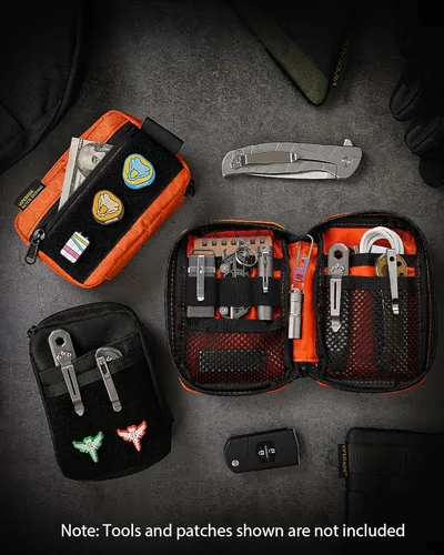 Miniatura 8 de Bolsa Organizadora EDC VIPERADE VE26 con 11 Compartimentos, Bolsa Pequeña de Herramientas con Área para Parches DIY, Organizador de Bolsillo EDC
