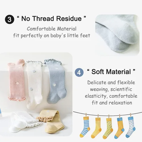 Miniatura 5 de ZURLEFY Nuevos calcetines de malla de verano para bebés, niños y niñas pequeñas, calcetines para recién nacidos, accesorios esenciales para bebés