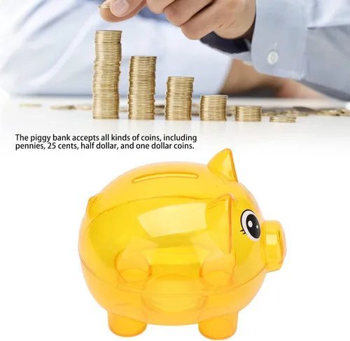 Miniatura 4 de Hucha de cerdito, caja de ahorro de dinero, caja de ahorro de monedas, caja de ahorro transparente, alcancía de cerdo de dibujos animados, alcancía