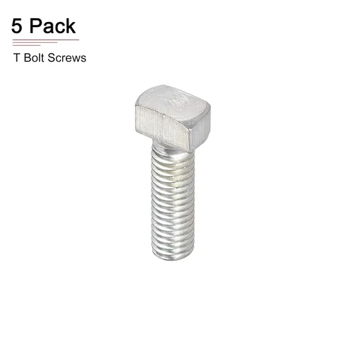 Miniatura 6 de DTGN Tornillo deslizante con ranura en T M6x20mm (DXL), 5 unidades, bueno para la industria de la construcción, pernos de riel en T chapados en zinc