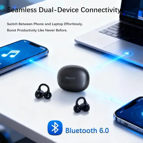 Miniatura 6 de Auriculares Open Ear M30, Bluetooth 6.0 Wireless Ultra Audio, ENC AI Air Conduction Headphones, 60 horas de reproducción, sonido estéreo, control