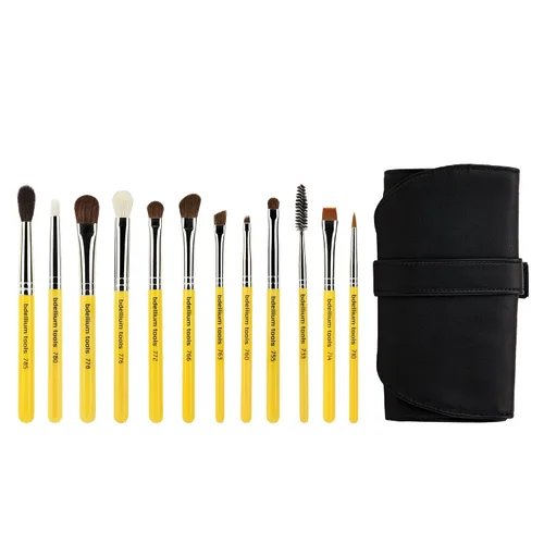 Miniatura 10 de Bdellium Tools Studio Mineral - Juego de brochas con bolsa enrollable, 10 piezas, diseñado para usar con maquillaje mineral (amarillo, 1 unidad)