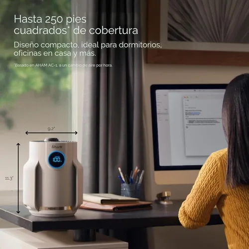 Miniatura 6 de Purificador de Aire Shark para el Hogar, NeverChange Compact Pro, para Dormitorio, Habitación Infantil, Oficina en Casa, Residencia Universitaria