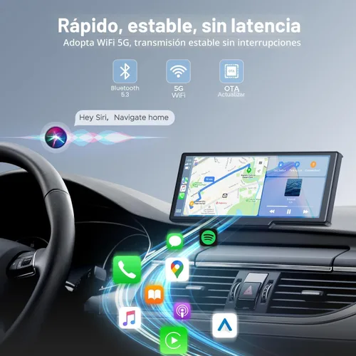 Miniatura 4 de Topexplore Pantalla Carplay de 9.26 pulgadas para automóvil con cámara de tablero de 2.5K y cámara de respaldo de 1080P, pantalla portátil