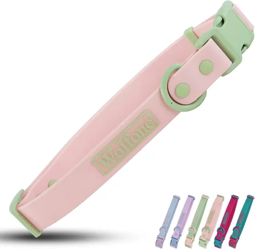 Miniatura 10 de Wolfone - Collar impermeable para perros con hebilla de liberación rápida, collar ajustable lindo para perros, cómodo, resistente, duradero, a Verde