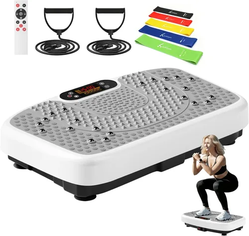 Miniatura 17 de SoftGym Waver Vibration Plate Exercise Machine for Lymphatic Drainage Weight Loss,120 Speed Levels Vibrating Platform with Resistance