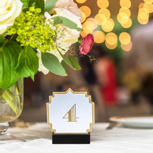 Miniatura 4 de Giantree 24 soportes para tarjetas de lugar de madera negra, soporte para números de mesa, soporte para tarjetas de nombre, exhibición de fotos