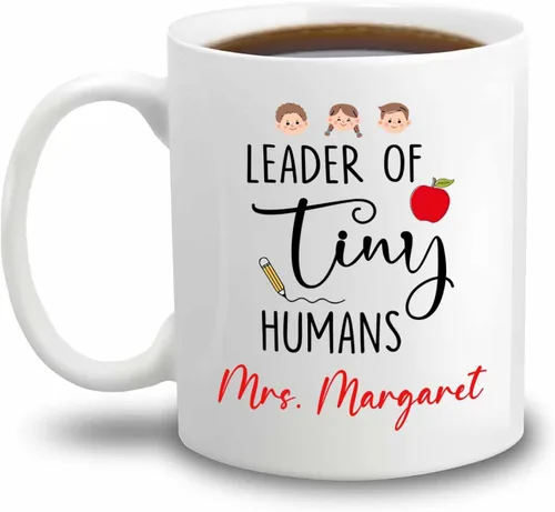 Miniatura 11 de Taza de café personalizada para profesor de arte, taza de café de cerámica para profesores de arte, regalos para graduación, taza de té blanca