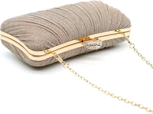 Miniatura 7 de Crbeqabe Bolso de mano con purpurina para mujer, bolso de noche plisado, bolso de noche para boda, fiesta, noche, monederos, embrague de noche