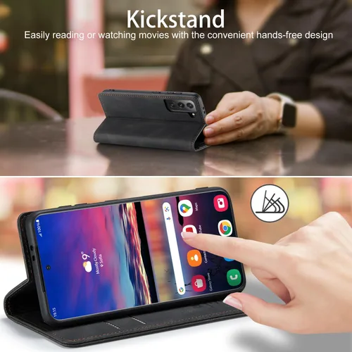 Miniatura 6 de Funda tipo cartera para Samsung Galaxy S22 5G con tarjetero y función atril, bloqueo magnético RFID, funda de piel con tapa para Galaxy S22 5G