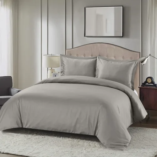 Miniatura 7 de Royal Hotel Bedding Funda de edredón suave y sedosa, viscosa hecha de mezcla de bambú y algodón, juego de funda de edredón de 3 piezas, Azul