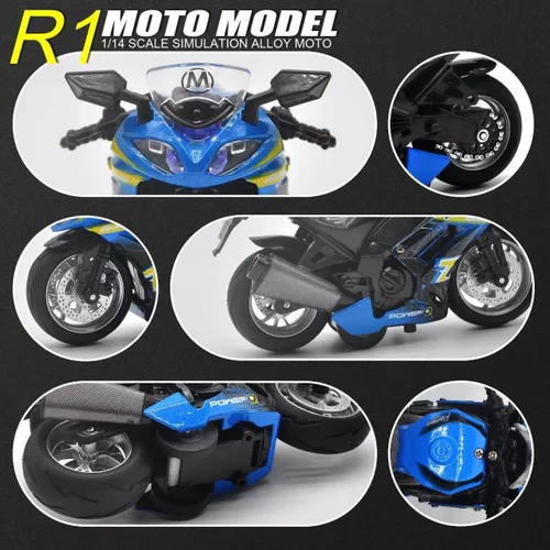 Miniatura 3 de Motocicleta auténtica de fundición a presión con música e iluminación, juguetes de motocicleta de fundición a presión para edades de 2-4, moto