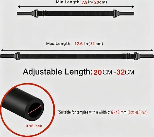 Miniatura 4 de KSACLE Correa ajustable para anteojos - Paquete de 4 unidades mejorado sin tira para lentes, retenedor universal de cuerda para anteojos, correa