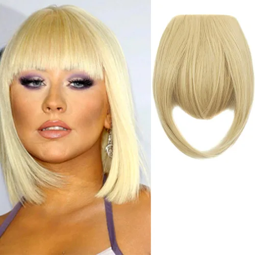 Miniatura 2 de Extensiones de cabello humano con clip, con flequillo y patillas, una pieza, clip frontal