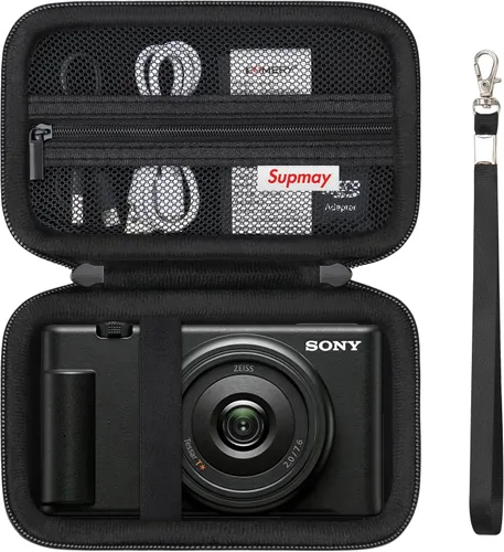 Funda rígida de viaje para cámara digital Sony ZV-1F / ZV-1 / ZV-1 II, soporte de almacenamiento para cámara Vlogger bolsa de viaje con bolsillo de