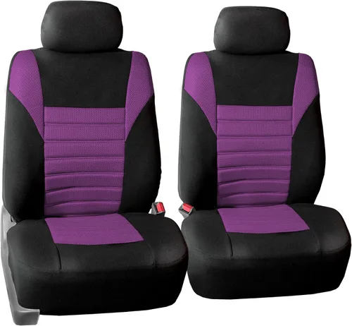 Miniatura 11 de TLH - Fundas de asiento automotrices de malla de aire 3D, solo para asientos delanteros, compatibles con bolsa de aire, ajuste universal para Gris