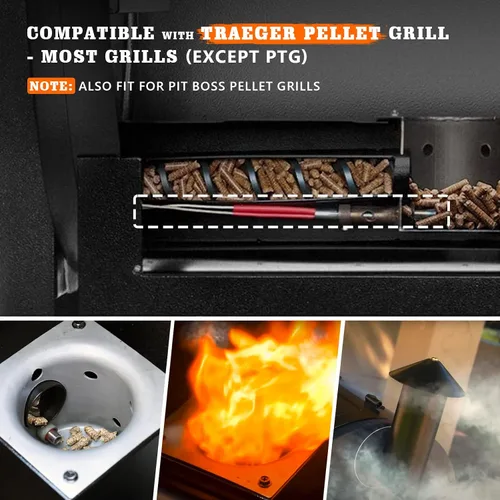 Miniatura 4 de YAOAWE Paquete de 2 encendedores de repuesto para parrilla de pellets mejorados para fumadores Traeger, Pit Boss y Camp Chef, kit de piezas