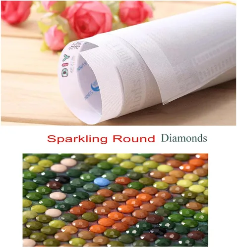 Miniatura 5 de BOHADIY Pintura de diamantes de imitación de árbol 5D, kits de pintura de diamantes de imitación para adultos, árbol colorido de bricolaje