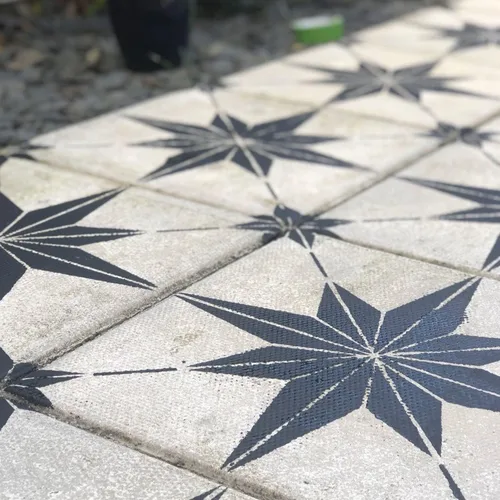 Miniatura 6 de 4 plantillas de azulejos reutilizables de 8 x 8 pulgadas, plantillas de concreto para patio, plantillas de piso para pintar pisos, plantillas