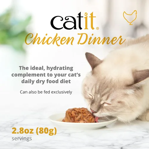 Miniatura 2 de Catit Cena de pollo con atún y col rizada: comida húmeda hidratante y saludable para gatos de todas las edades
