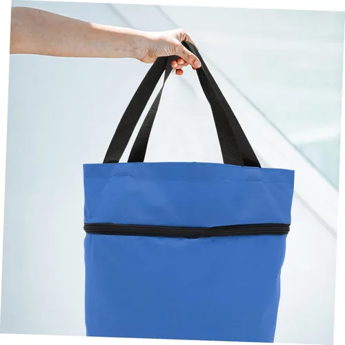 Miniatura 5 de Bolsa de almacenamiento plegable con ruedas, azul, 15 pulgadas de largo x 15 pulgadas de ancho x 12 pulgadas de alto