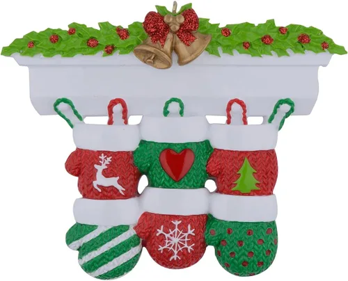 Miniatura 9 de MAXORA Adorno personalizado para árbol de Navidad de familia de 10 manoplas 2023, tradición familiar, recuerdo de Navidad, colección de regalo