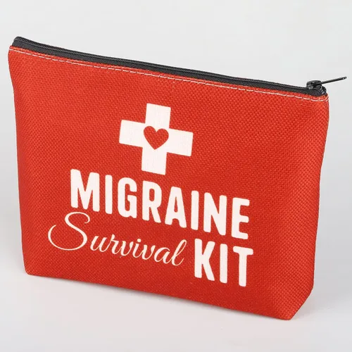 Miniatura 5 de BWWKTOP Kit de supervivencia de migraña, regalos para guerreros de migraña, bolsas de concienciación sobre migraña, regalos para combatientes