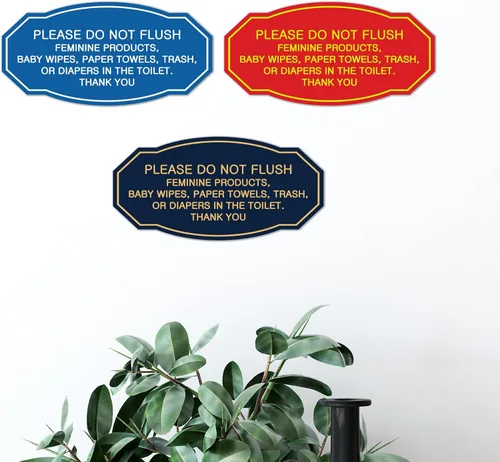 Miniatura 3 de Signs ByLITA Letrero de etiqueta victoriana Please Do Not Flush (Lt Gray), pequeño, 1 paquete Gris claro