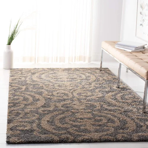 Miniatura 9 de Safavieh Florida Shag Collection SG462-1113 Alfombra afelpada de pasillo, crema y beige., Polipropileno, Crema / Beige