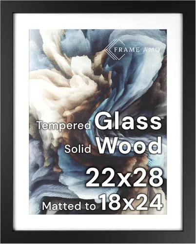 Miniatura 55 de Frame Amo Marco de póster de madera maciza de 13 x 19 pulgadas, color natural, tapete blanco para imagen de 11 x 17 pulgadas, parte frontal