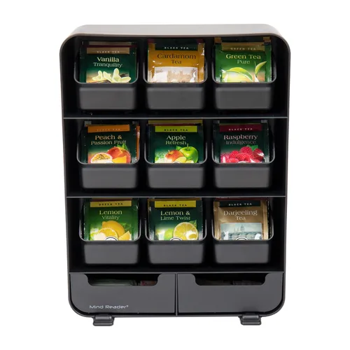 Miniatura 6 de Mind Reader, organizador para condimentos y soporte para saquitos de té "Baggy", color negro, ninguno , Negro
