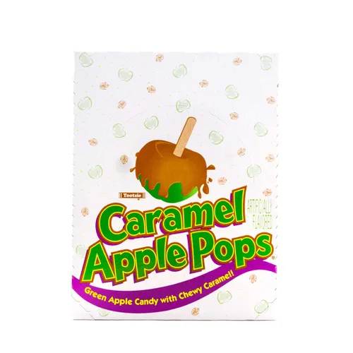 Miniatura 3 de Tootsie Roll Chupetines de manzana caramelizada – Chupetas de caramelo con manzana verde – Dulcería sin gluten a granel – 1 paquete de caja